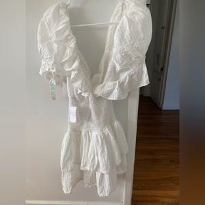 White ruffle dress